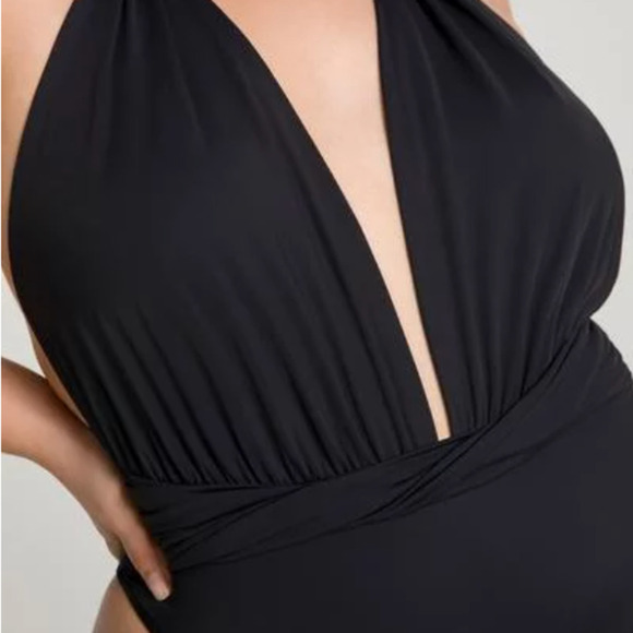 Good American NEW Waist Cincher One-piece Swimsuit In Matte Black Plus Size 3X - Picture 14 of 16
